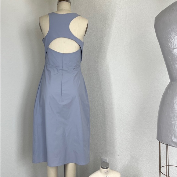Hyein Seo Racerback Off Center Cut Out Back Midi Dress